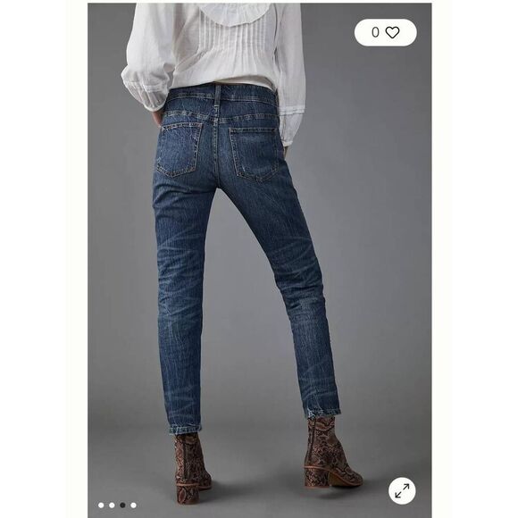 Anthropologie Pilcro Mid Rise Slim Boyfriend Jeans with Side Detail Size 25 - Picture 2 of 9